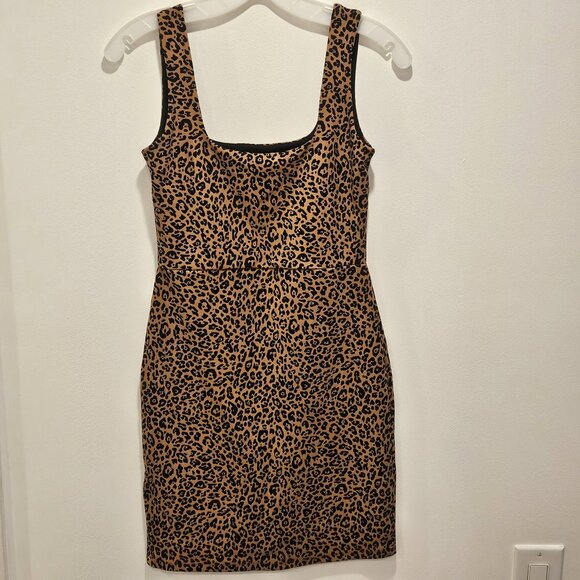 H&M Women's Leopard Animal Print Bodycon Sleeveless Mini Party Dress Size S - Picture 3 of 15